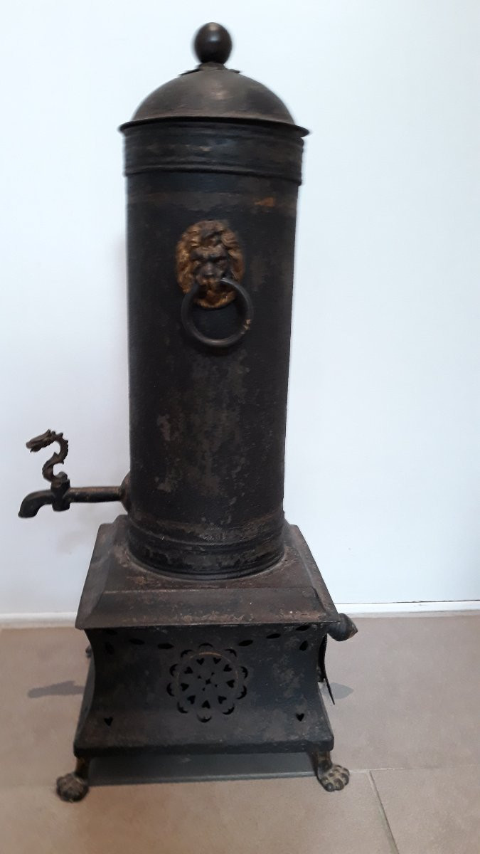 Fountain Or Samovar In Painted Sheet Metal, Restoration Period-photo-4