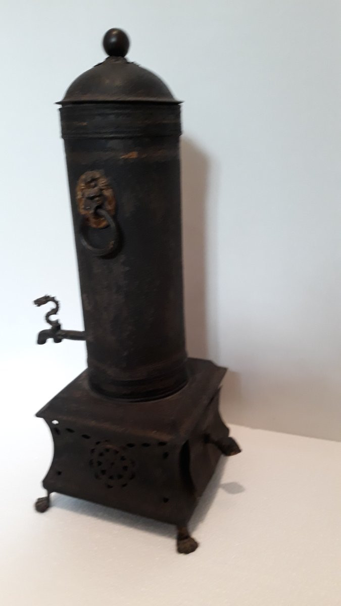 Fountain Or Samovar In Painted Sheet Metal, Restoration Period-photo-7