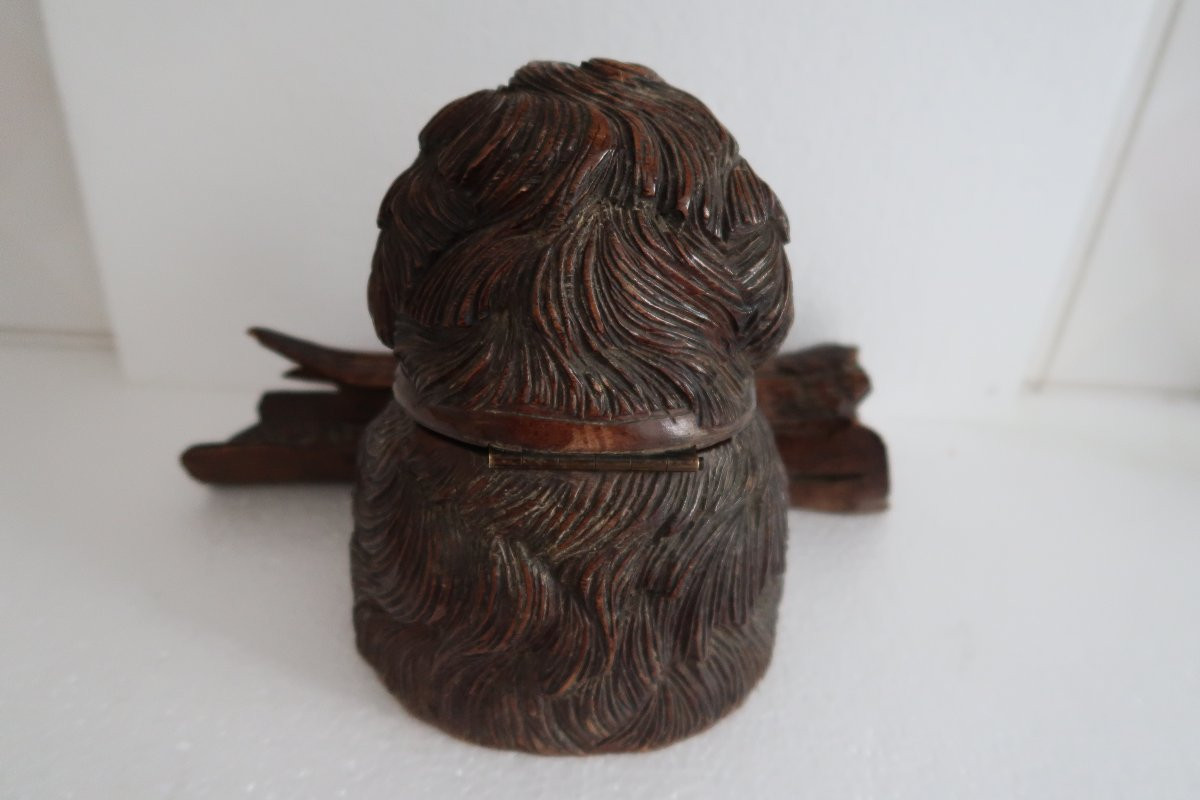 Inkwell With Dog Decoration - Black Forest 19th Century-photo-2