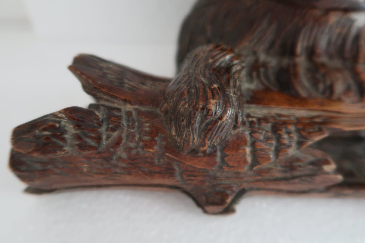 Inkwell With Dog Decoration - Black Forest 19th Century-photo-6