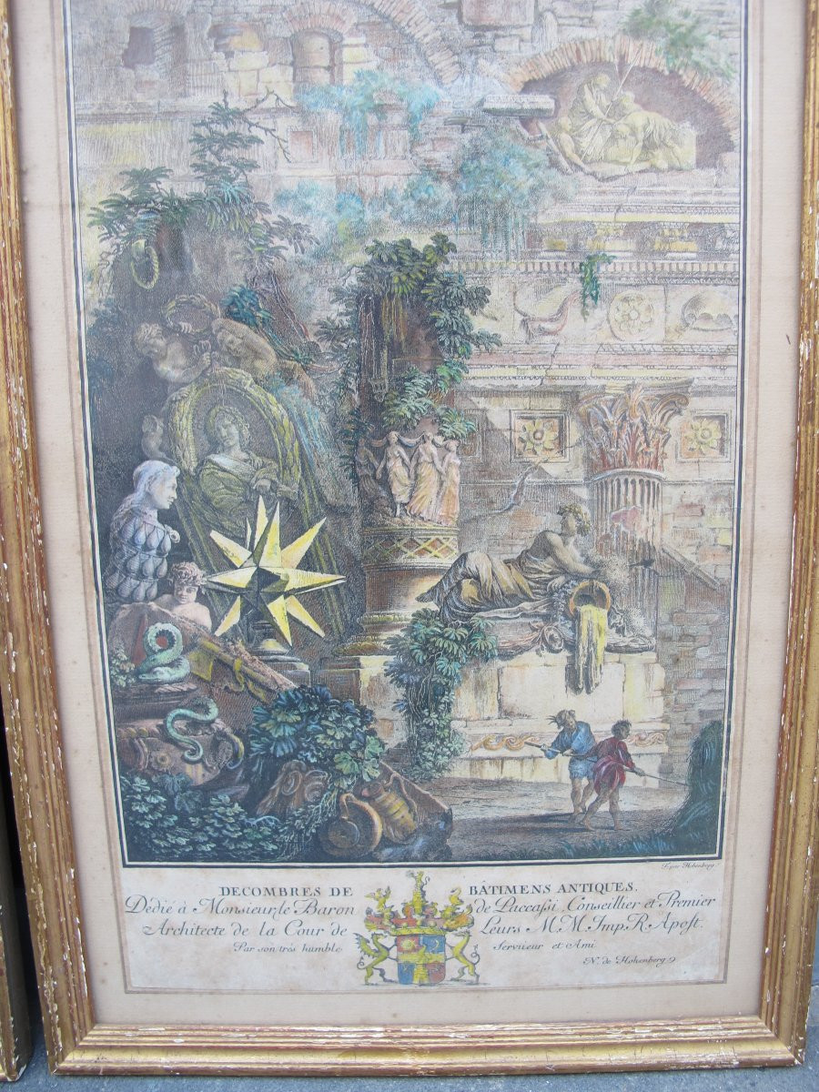 Paire de gravures à Décors Antiques Fin XVIII-photo-3