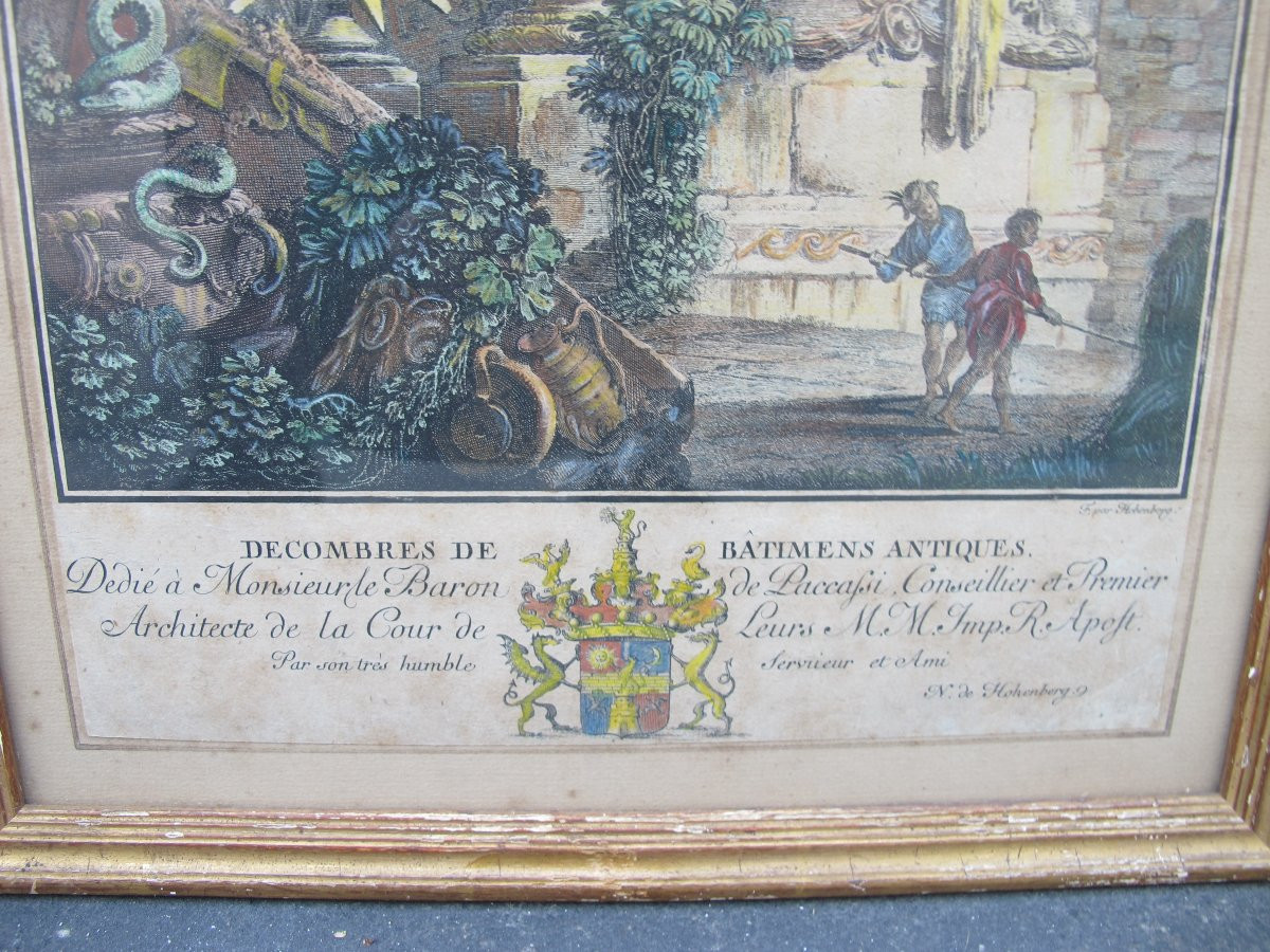 Paire de gravures à Décors Antiques Fin XVIII-photo-3