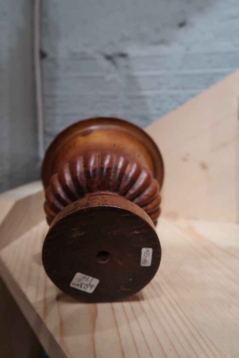 Covered Cup In Turned Wood 19th Century -photo-4
