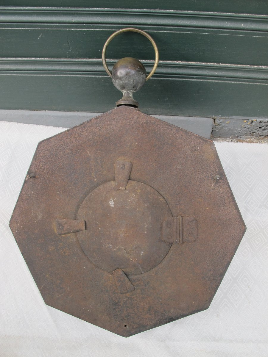 19th Century Painted Sheet Metal Wall Clock-photo-1