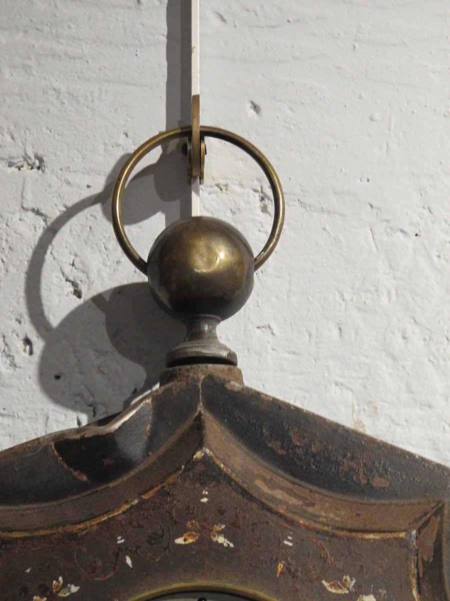 19th Century Painted Sheet Metal Wall Clock-photo-5