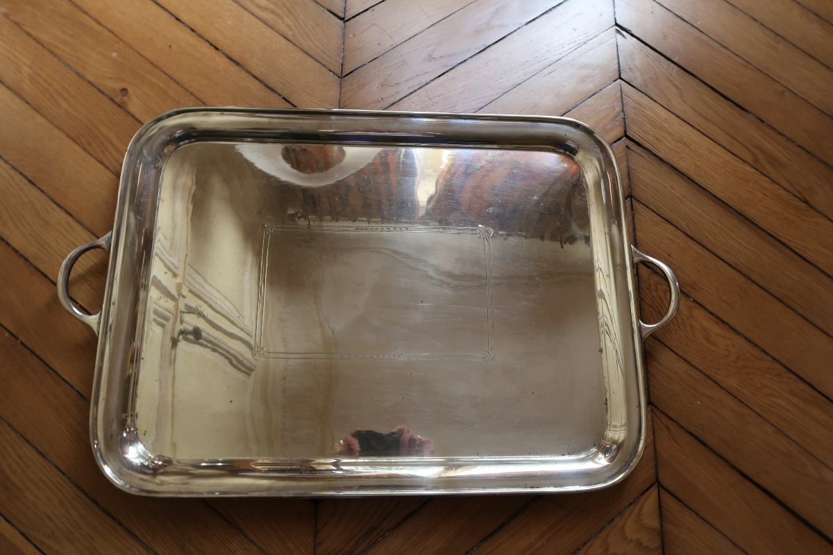 Plateau en métal argenté  XX -photo-7