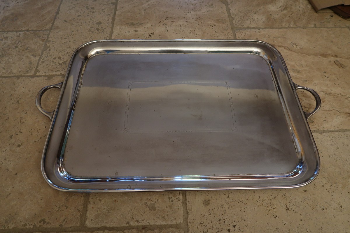 Plateau en métal argenté  XX