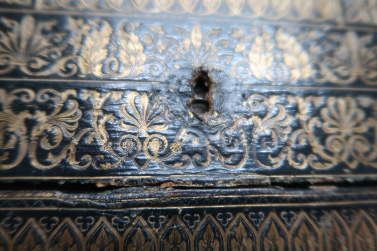 19th Century Morocco Leather Letter Box-photo-4