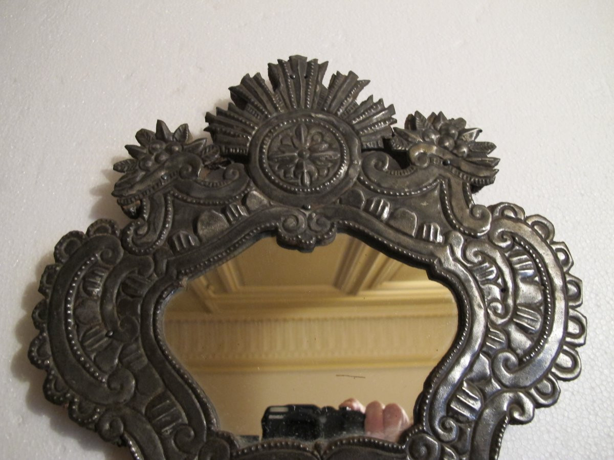 Repoussé Mirror, Early 18th Century-photo-2