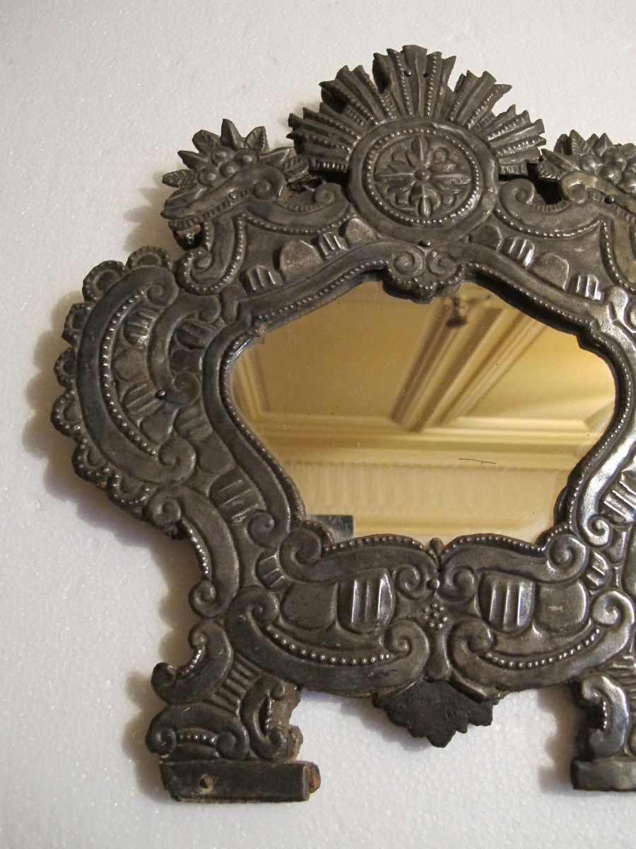Repoussé Mirror, Early 18th Century-photo-1