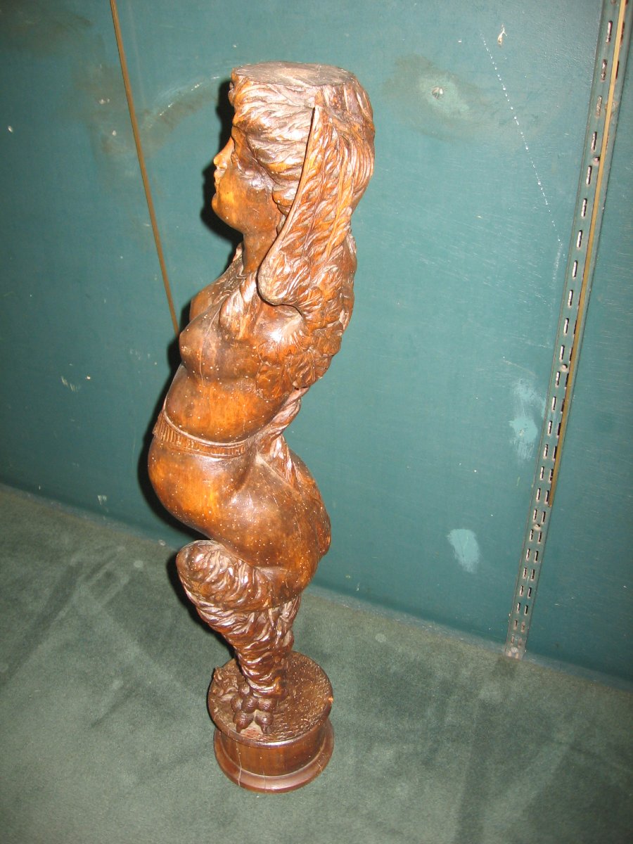 Walnut Caryatid 18th Century-photo-4