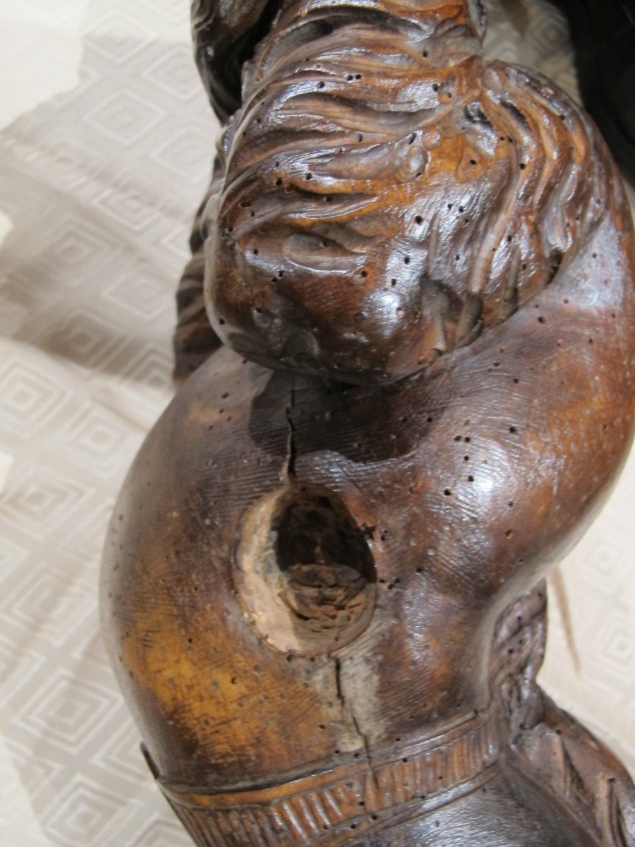 Walnut Caryatid 18th Century-photo-2