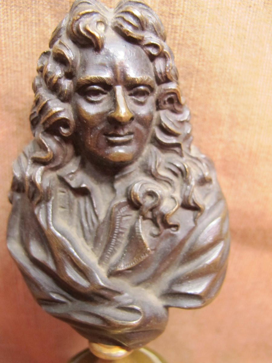 Buste en bronze du poéte La Fontaine-photo-3