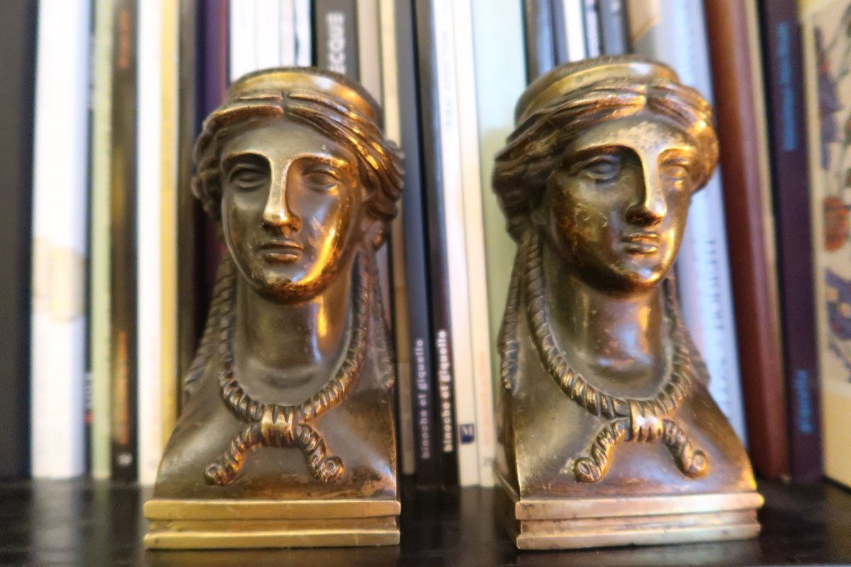 Pair Of Women's Heads, Early 19th Century-photo-3