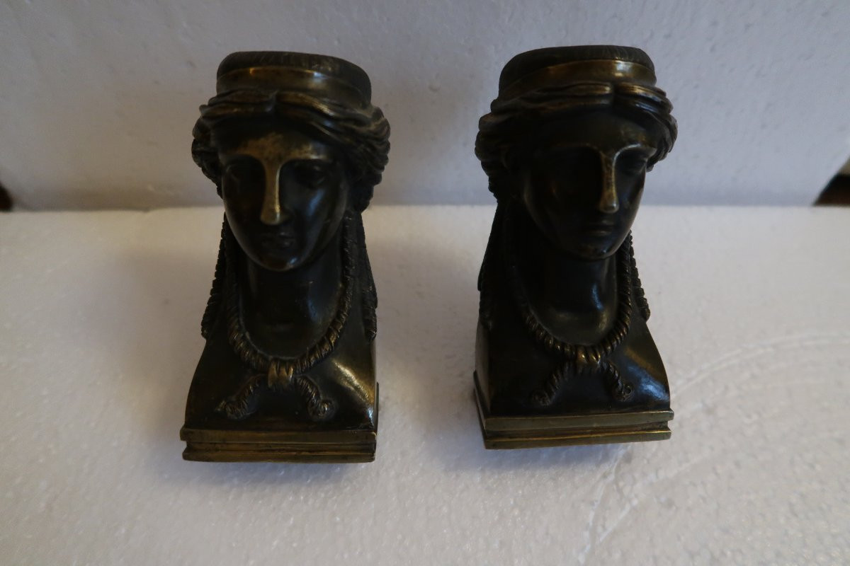 Pair Of Women's Heads, Early 19th Century-photo-4