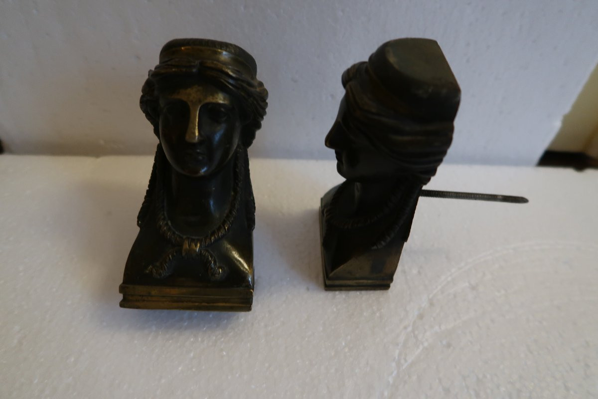 Pair Of Women's Heads, Early 19th Century-photo-5