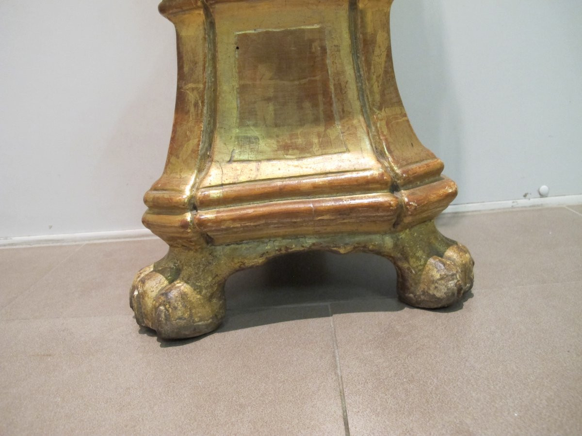 18th Century Gilded Wooden Candlestick-photo-4