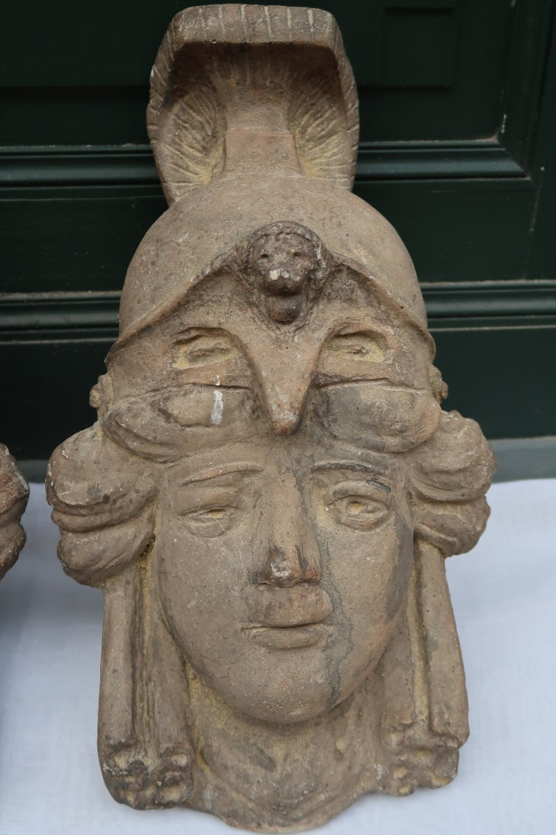 Paire de Mascarons à décor de femmes  -photo-3