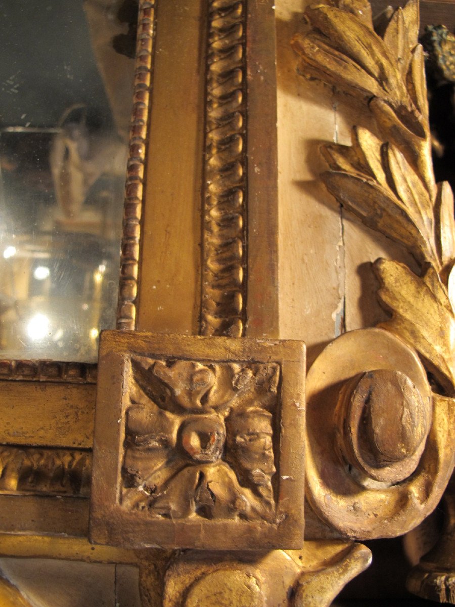 Mirror In Painted And Gilded Wood Period L XVI-photo-3