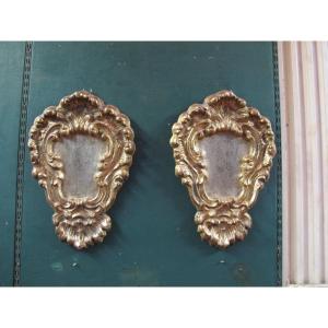Two Rocaille Style Golden Wood Elements
