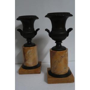 Pair Of Bronze Vases Period 1830