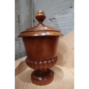 Covered Cup In Turned Wood 19th Century 