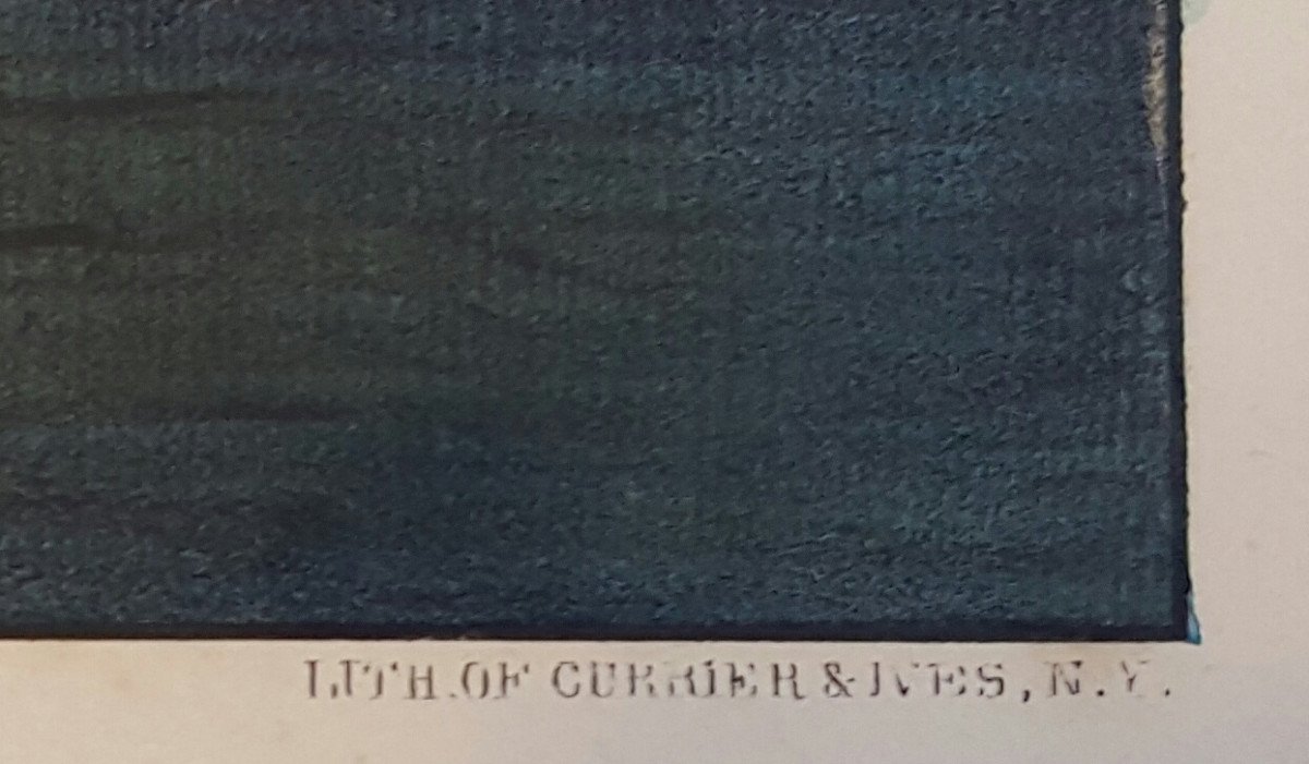 Fanny Palmer: The Champions Of The Mississipi.lithographie éditée Par Currier§ives New York-photo-2