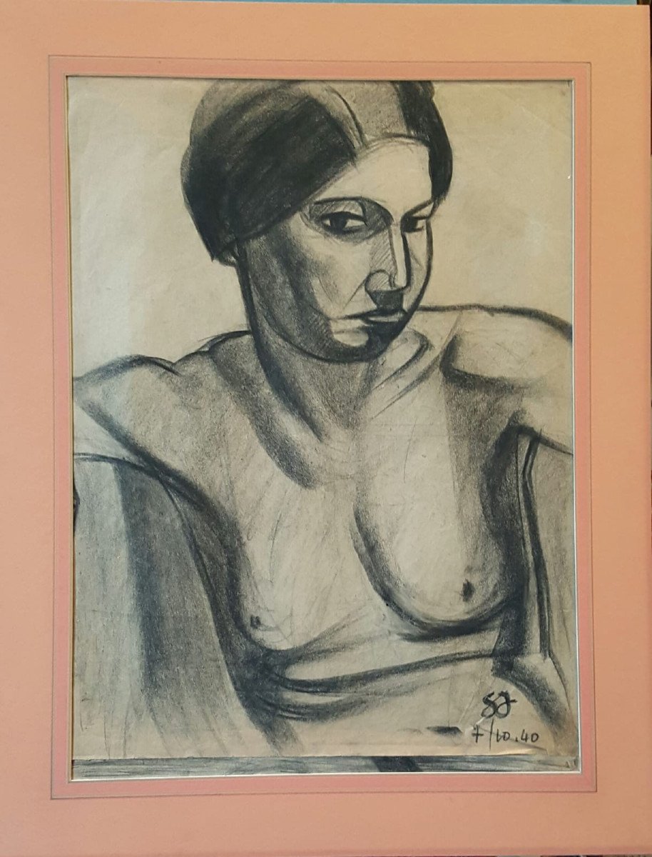 Georges Joubin: Drawing, Bust Nude