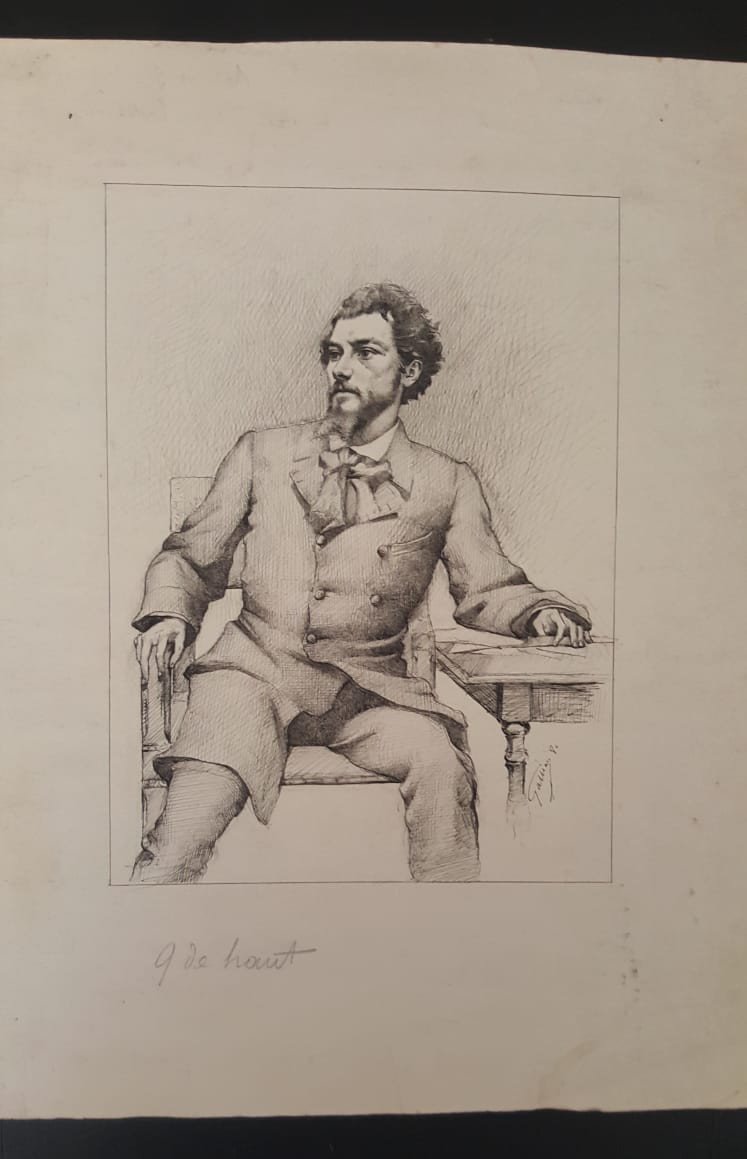 Louis Gallian: Portrait Of Jean Aicard, Drawing