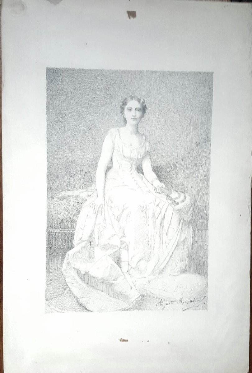 Auguste Raynaud: Portrait Of Madame Victor Versigny, Drawing, 1883