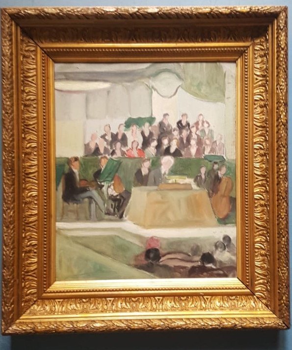 Paule Gobillard: Concert à La Salle Gaveau, étude à l'Huile sur Carton