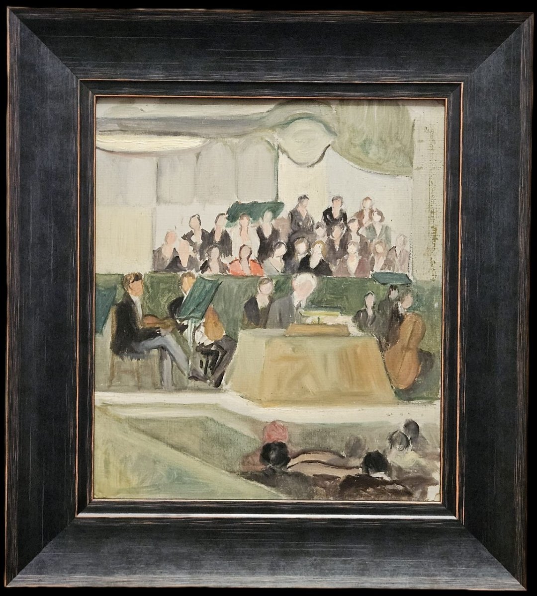 Paule Gobillard: Concert At La Salle Gaveau, Oil On Cardboard Study