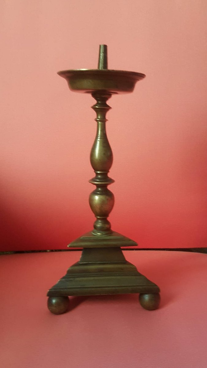 Bronze Tripod Candle Stick, 16th Century