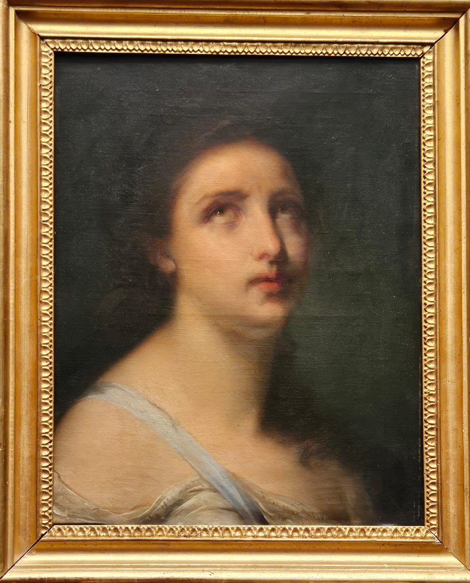 B. Delamotte: Portrait Of A Woman, Oil On Canvas-photo-2