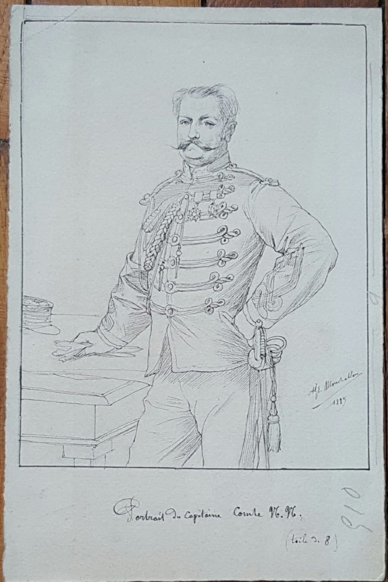 Alphonse Monchablon: Portrait du Capitaine Comte M.M, dessin