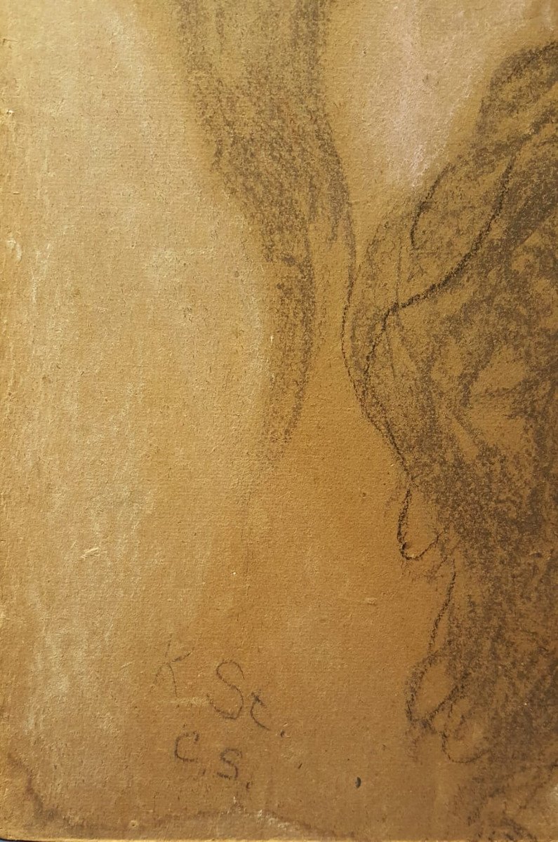 Young Woman Seated In An Interior, Charcoal And Pastel, By Charles Haslewood Shannon-photo-3