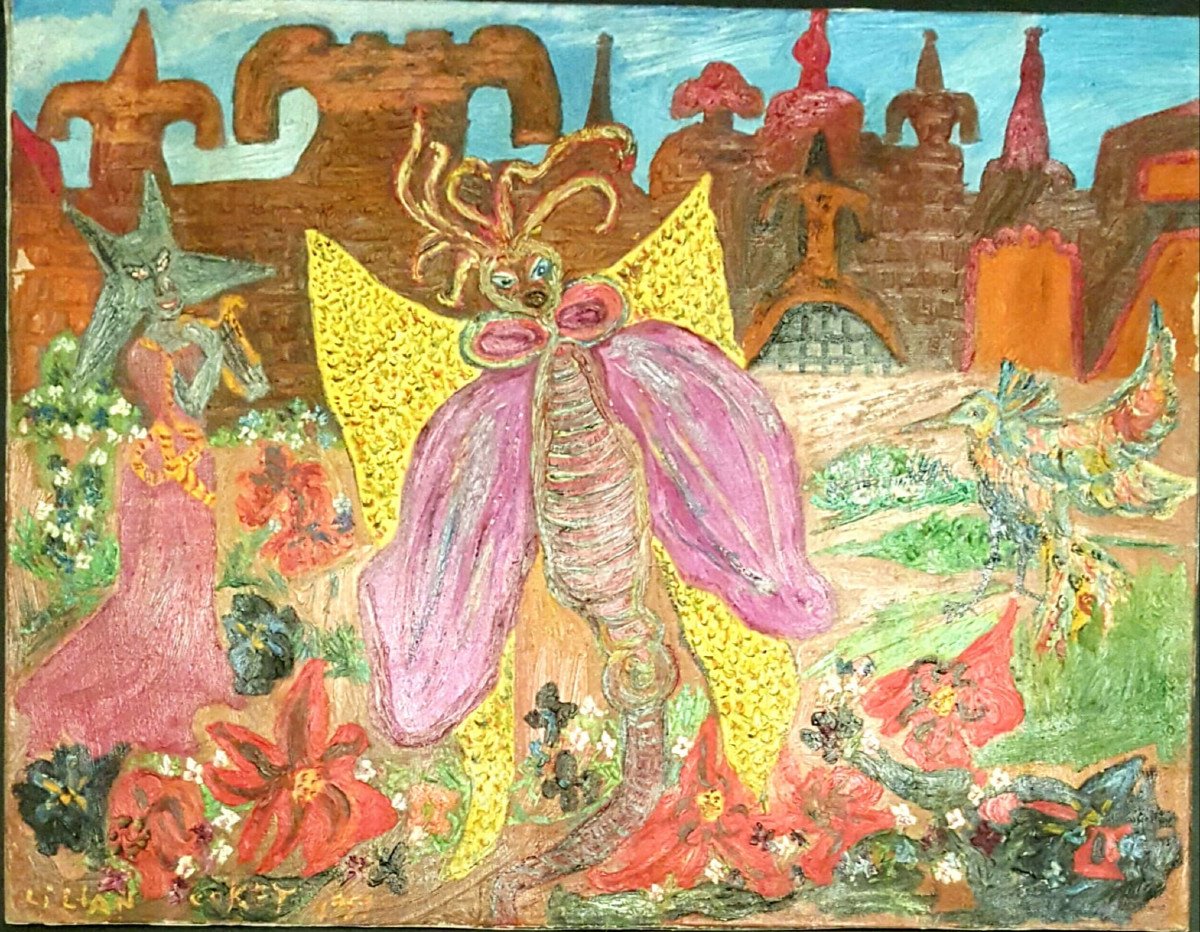 Butterfly On Mars, Oil On Canvas By Lilian Coket