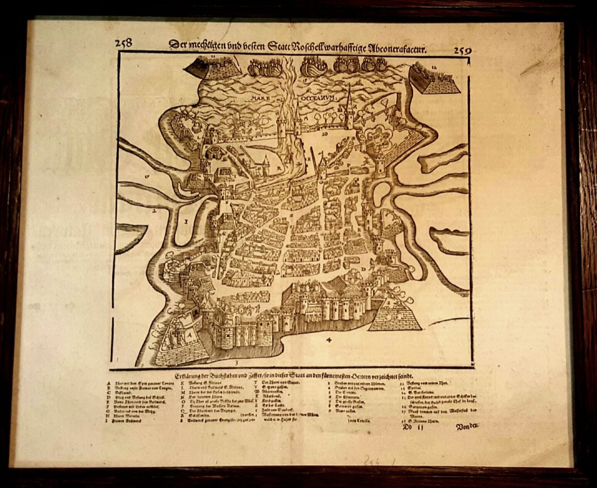 Carte de La Rochelle du cartographe Sébastien Münster 1570
