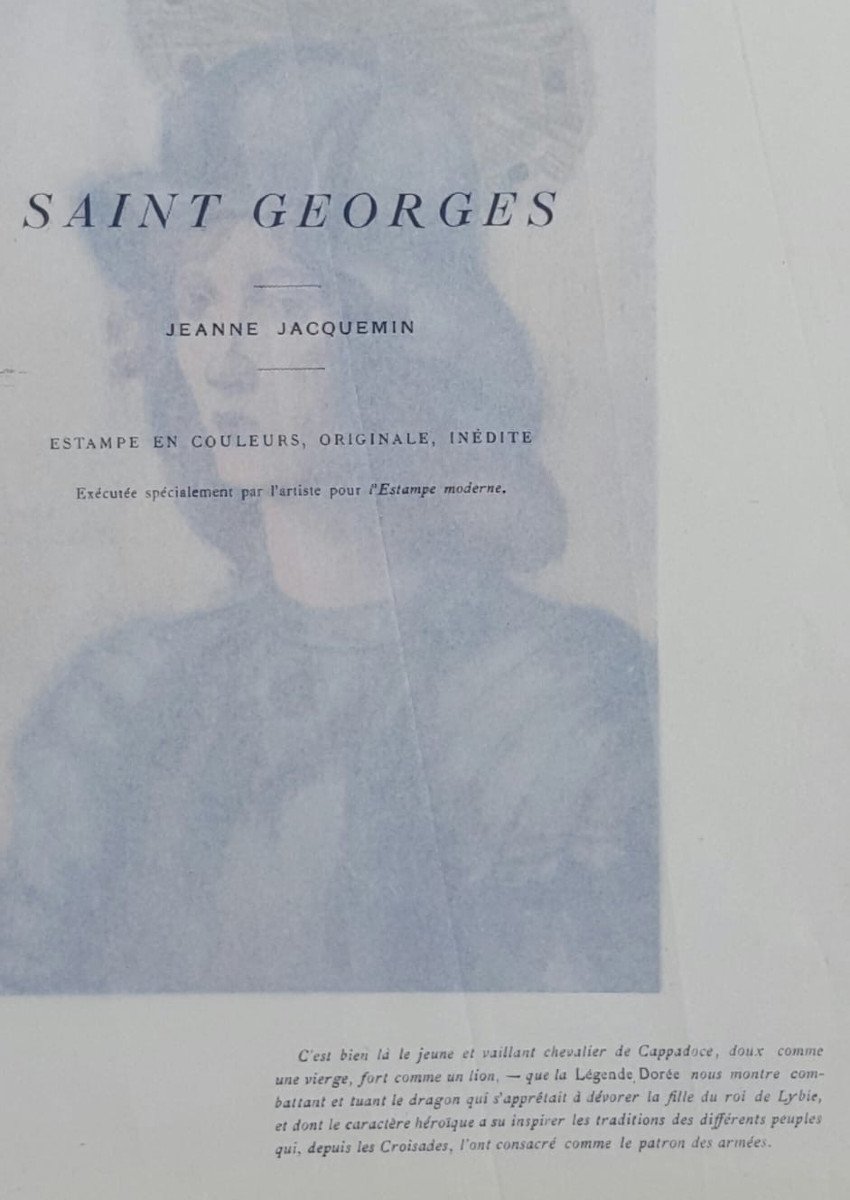 Saint George, Lithograph By Jeanne Jacquemin-photo-2