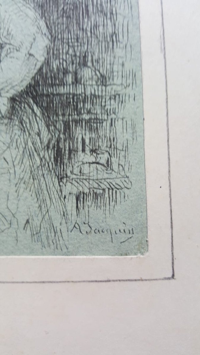 Georges Arthur Jacquin, Savetier, Ink On Blue Paper-photo-4