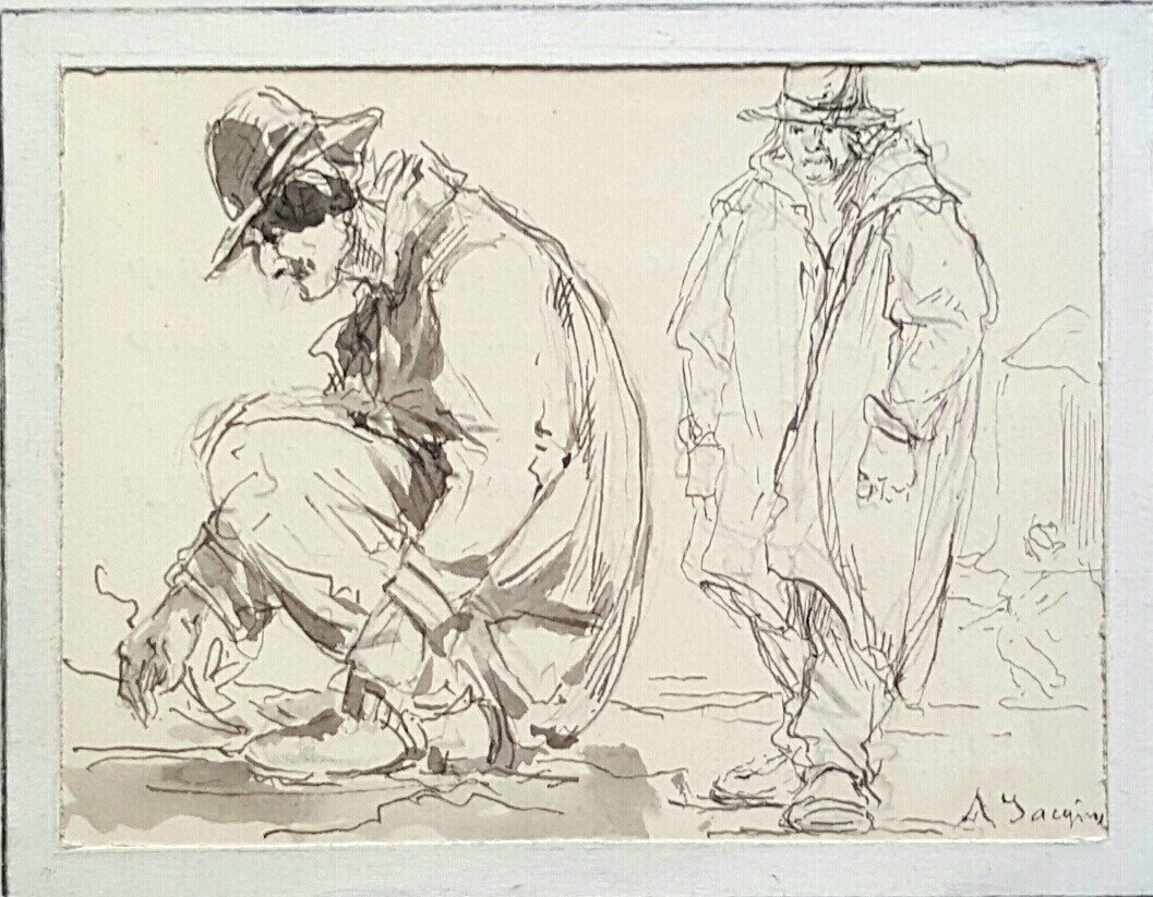 Georges Arthur Jacquin, 2 Beggars, Ink