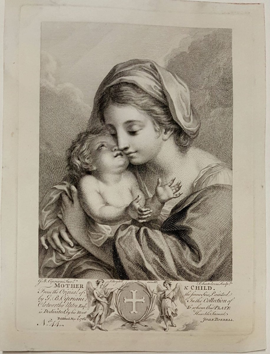 Mother And Child By Bartolozzi After Cipriani, Engraving