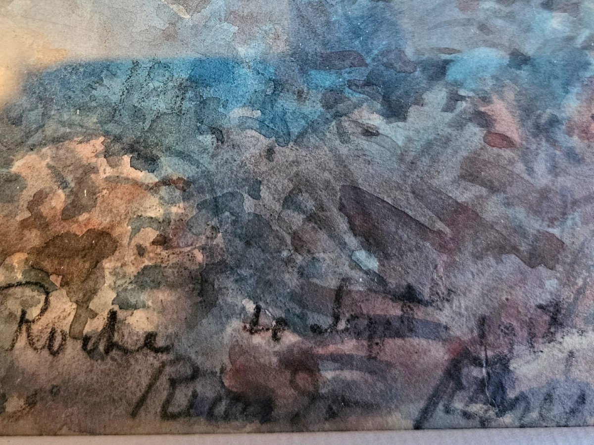 La Roche (auderville), Watercolor By Ricardo Flores, 1917-photo-1