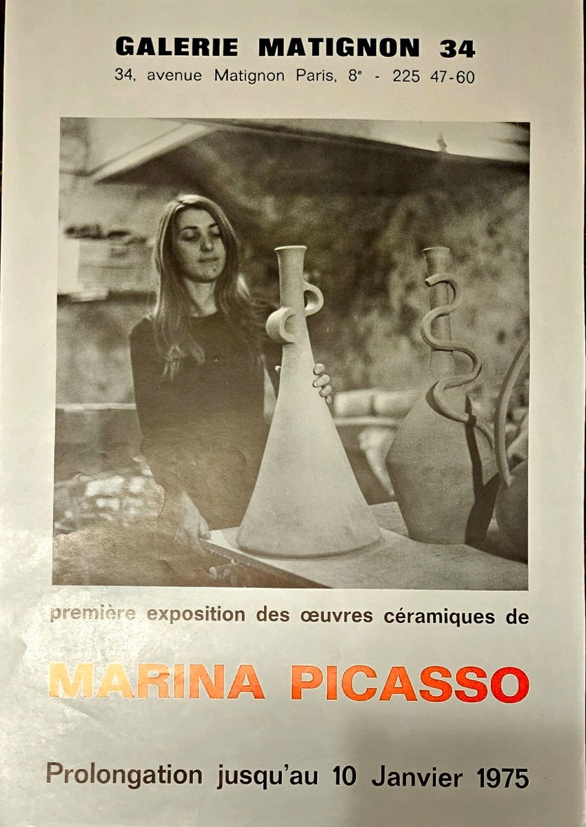 Poster For The Exhibition Of Marina Picasso Ceramics At The Galerie Matignon 34, 1975 Paris