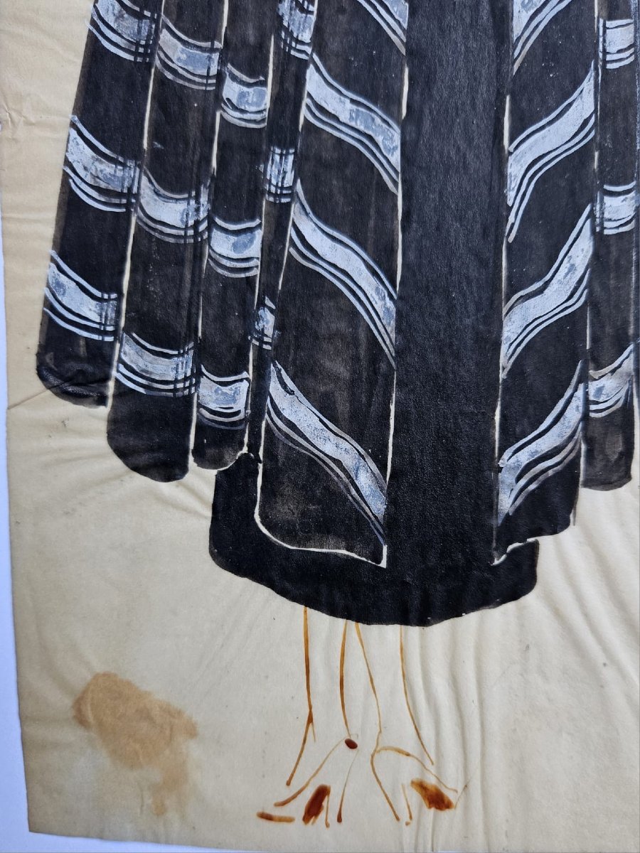 Projet de manteau, encre et gouache de Léo Tissandier-photo-2
