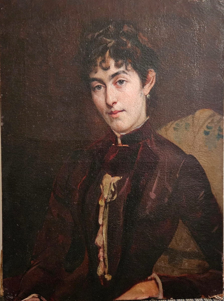 Bust-length Portrait Of A Woman By Victor Lautrec, Oil On Canvas