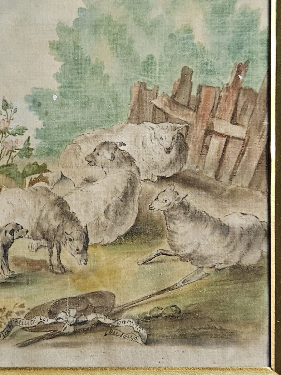Pastoral, Watercolor On Silk, Early 19th Century-photo-3