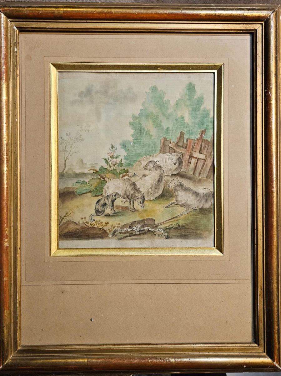 Pastoral, Watercolor On Silk, Early 19th Century