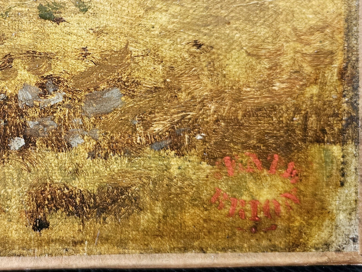Oil On Canvas By Gustave Brion: Landscape Of The Causses-photo-4