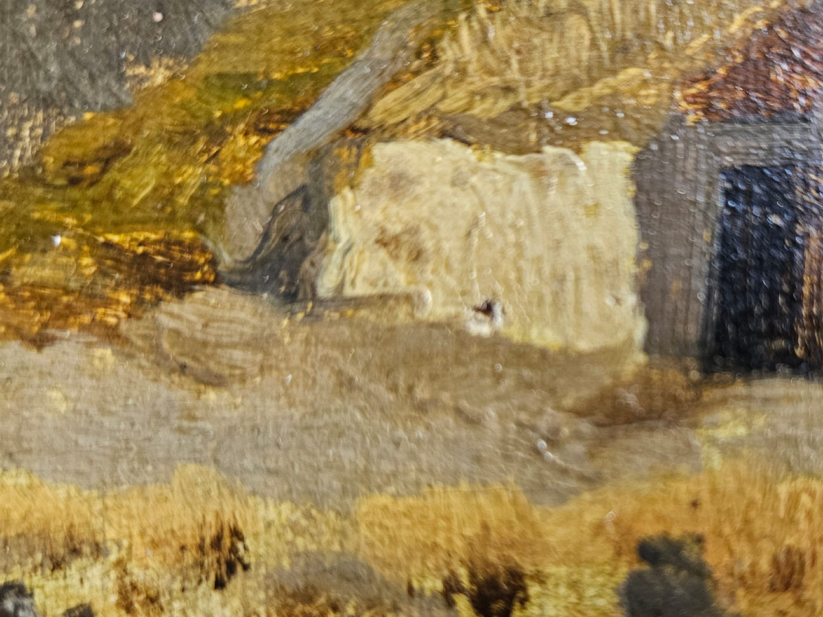Oil On Canvas By Gustave Brion: Landscape Of The Causses-photo-3
